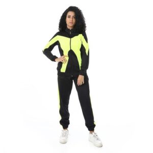 بدلة رياضية من قطعتين بسحاب نصف رقبة للنساء - تصميم مريح وعصري