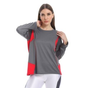 تي شيرت نسائي رياضي بأكمام طويلة - أداء عالي وراحة مثالية للتمارين