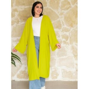 تألقي بإطلالة عصرية مع الكارديجان الحريمي الكتان بلون الكيوي