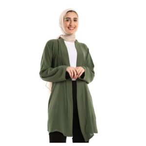 تألقي بفخامة: كارديجان نسائي باللون الزيتوني لأناقة لا تُضاهى